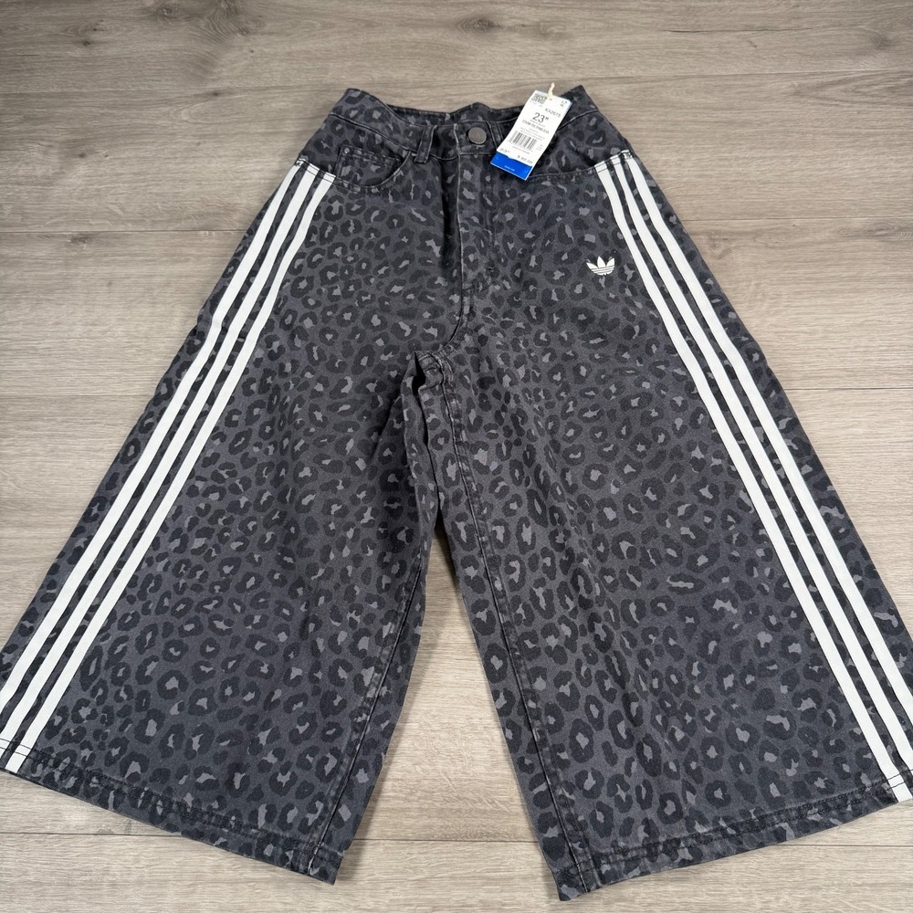 Adidas Denim Bermuda Shorts Pants Womens Rave Y2K Style Baggy Wide NWT KA2675